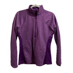 Columbia Purple‎ Heathered Half Zip Mock Neck Activewear Pullover Women's Size M